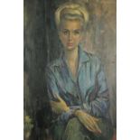 Vasco Lazzolo (1915-1984), oil on canvas, a seated portrait study, signed. H.100 W.68cm.