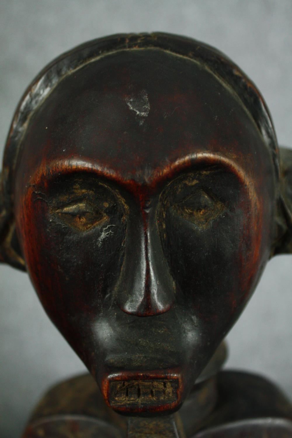 An African carved hardwood ancestor figure, possibly 19th century along with a similar example. H. - Image 6 of 11