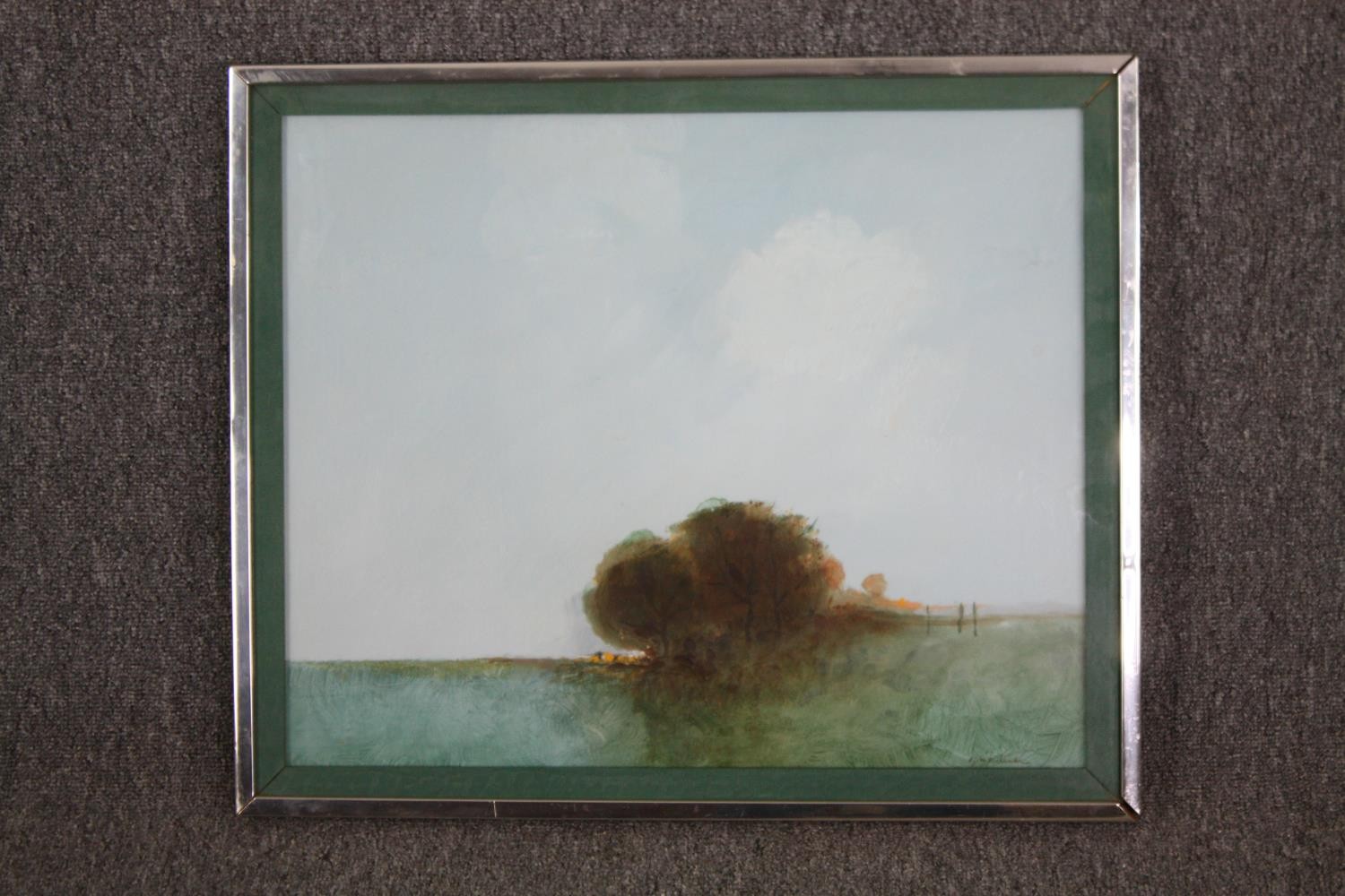 Anthony Krikhaar (B.1940), oil on board, trees in a lowland landscape, signed. H.53 W.64cm. - Image 2 of 4