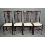 Side chairs, a set of four late 19th century mahogany.