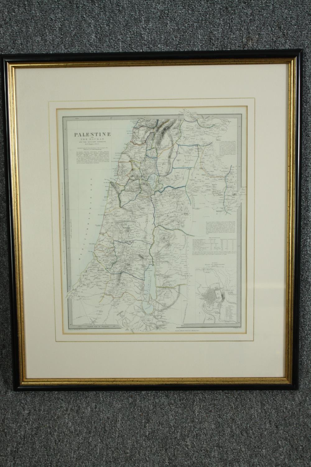 Two Engravings, 19th century hand coloured, one Palestine and the other Germany, framed and - Image 4 of 8