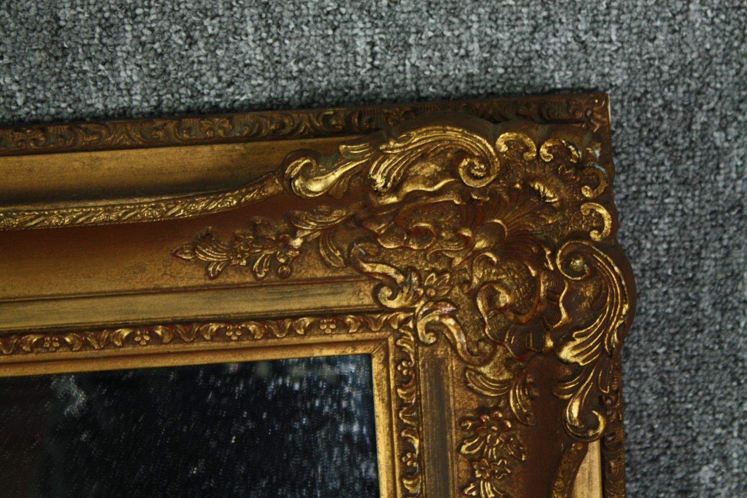 Wall mirror, contemporary gilt framed with bevelled plate. H.80 W.110cm. - Image 4 of 5