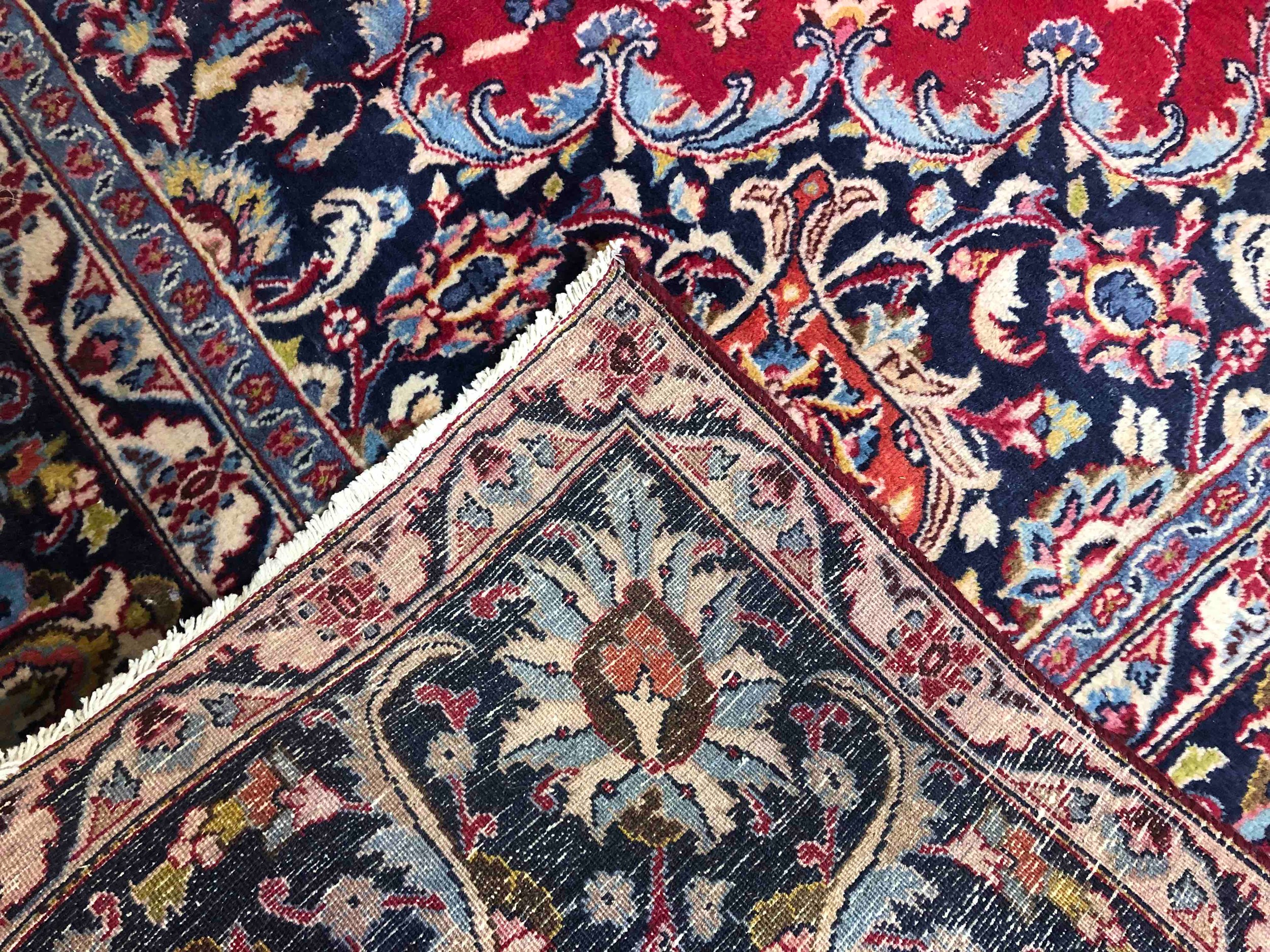 Carpet, Persian Tabriz with central pole medallion and scrolling foliate decoration across a - Image 4 of 4