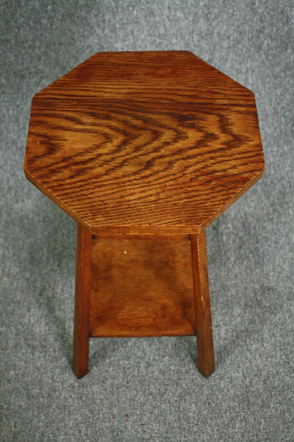 Jardiniere stand, Arts and Crafts oak. H.69cm. - Image 4 of 4