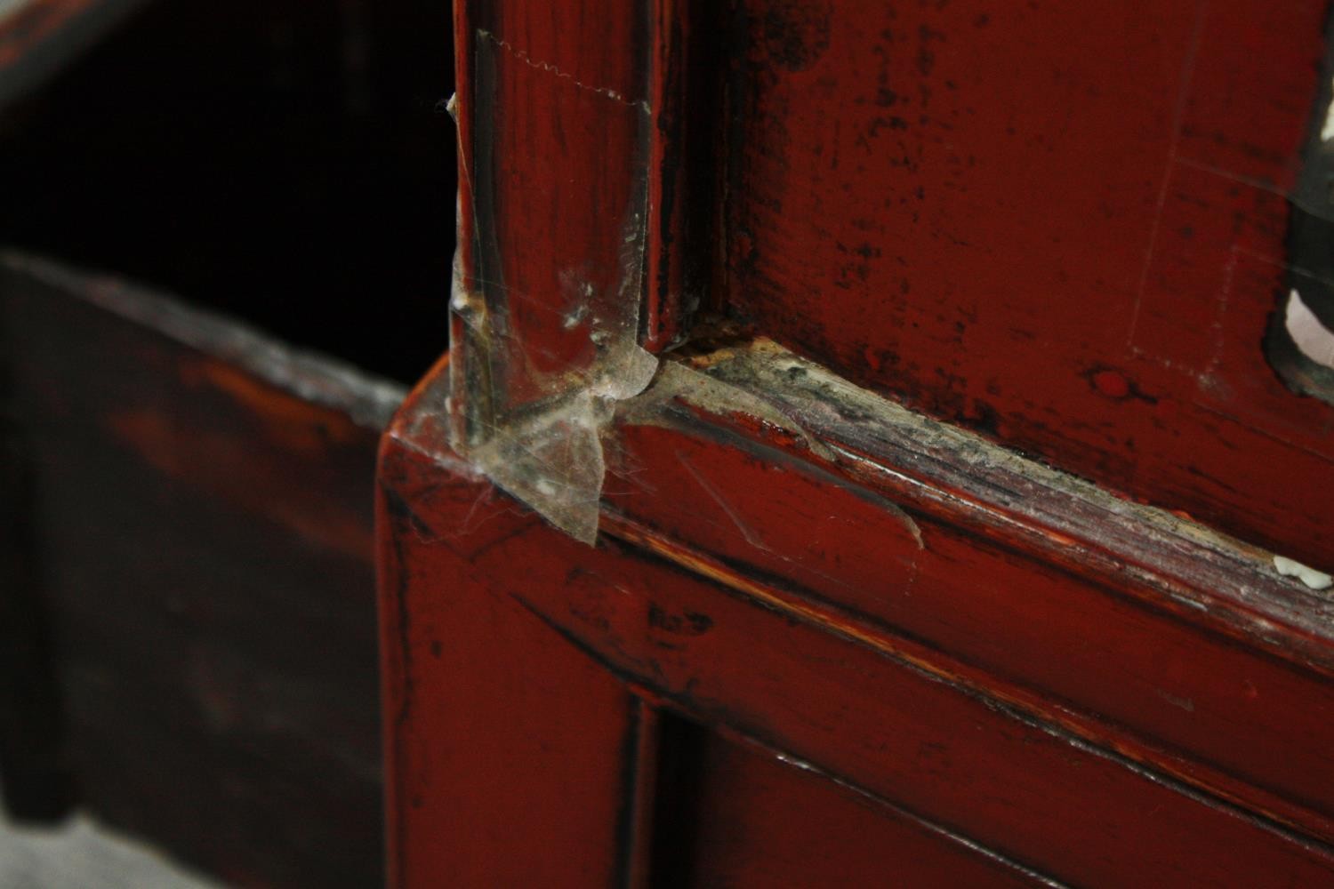 A 19th century Chinese window seat, lacquered polychrome and carved fitted with drawers to the base. - Image 7 of 10