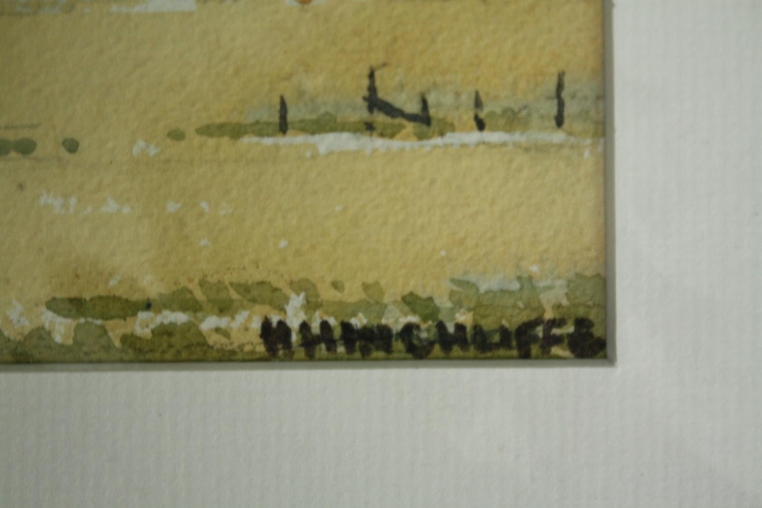 Harland Hinchcliffe (1908-2007), two unframed watercolour landscapes, unframed and signed. H.41 W. - Image 3 of 5
