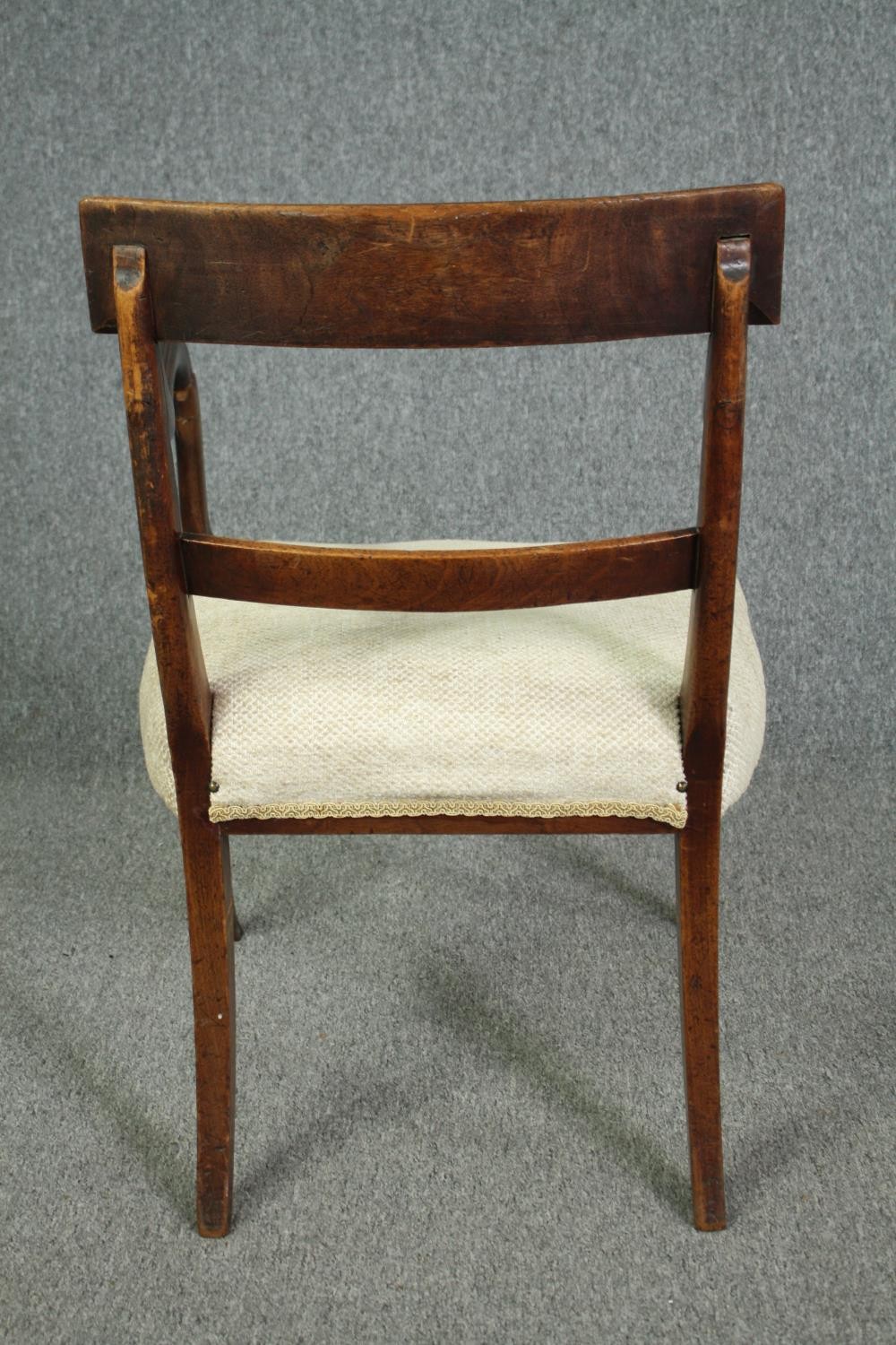 Armchair, Regency mahogany bar back on fluted sabre supports. - Image 6 of 6