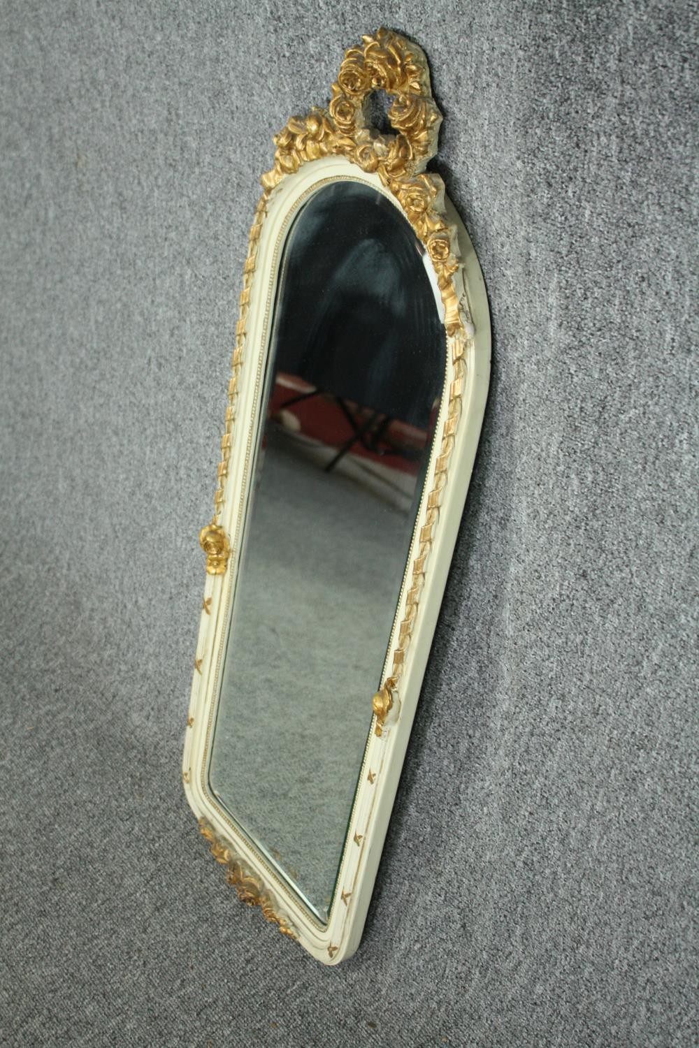 Pier mirror, mid century painted with bevelled plate. H.94 W.32cm. - Image 3 of 5