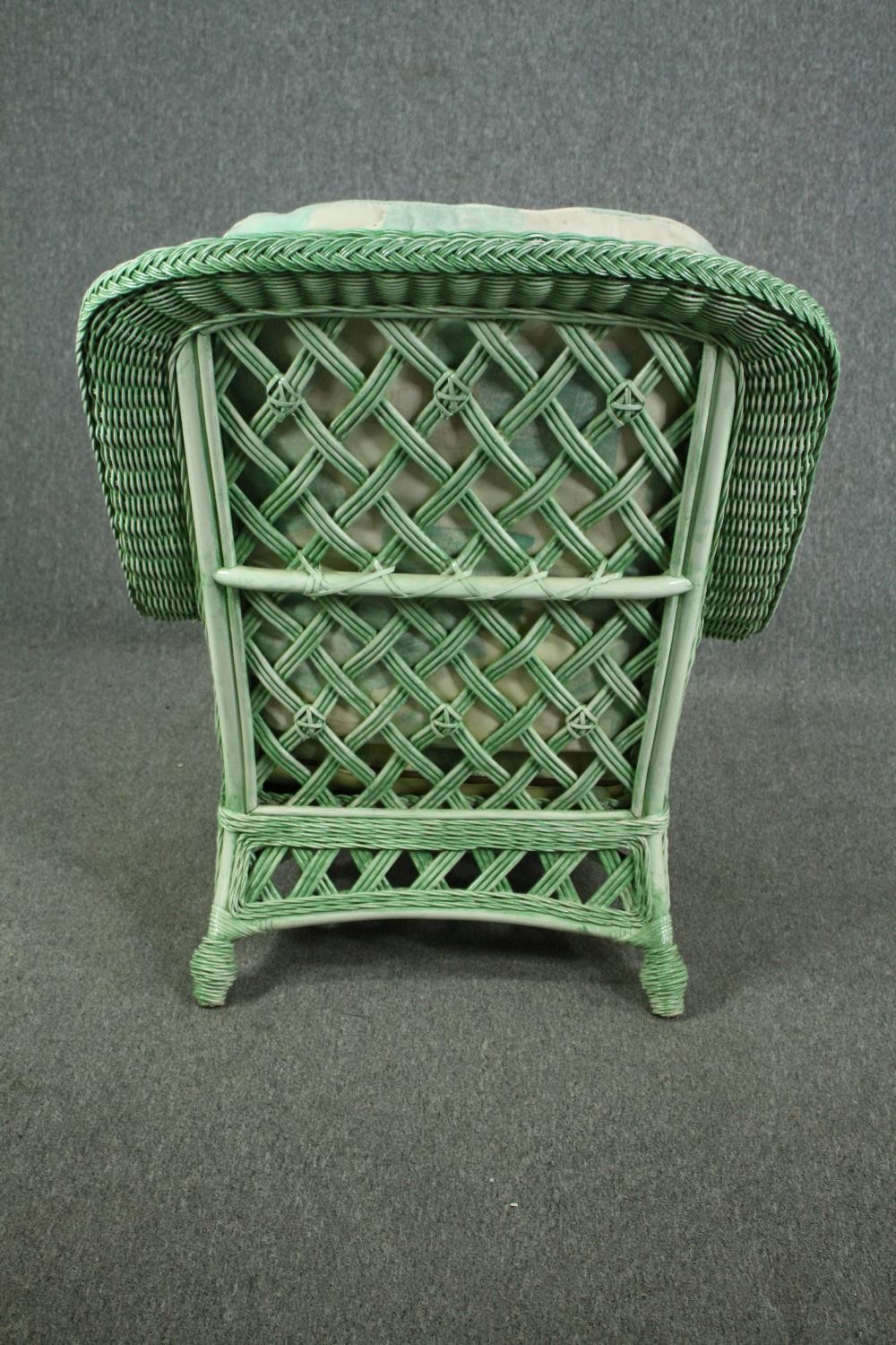 A pair of contemporary loom style conservatory armchairs. H.103 W.73 D.80cm. (each) - Image 5 of 8
