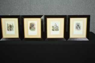 A set of four early 20th century prints; Dickens characters, framed and glazed. H.37 W.32cm.