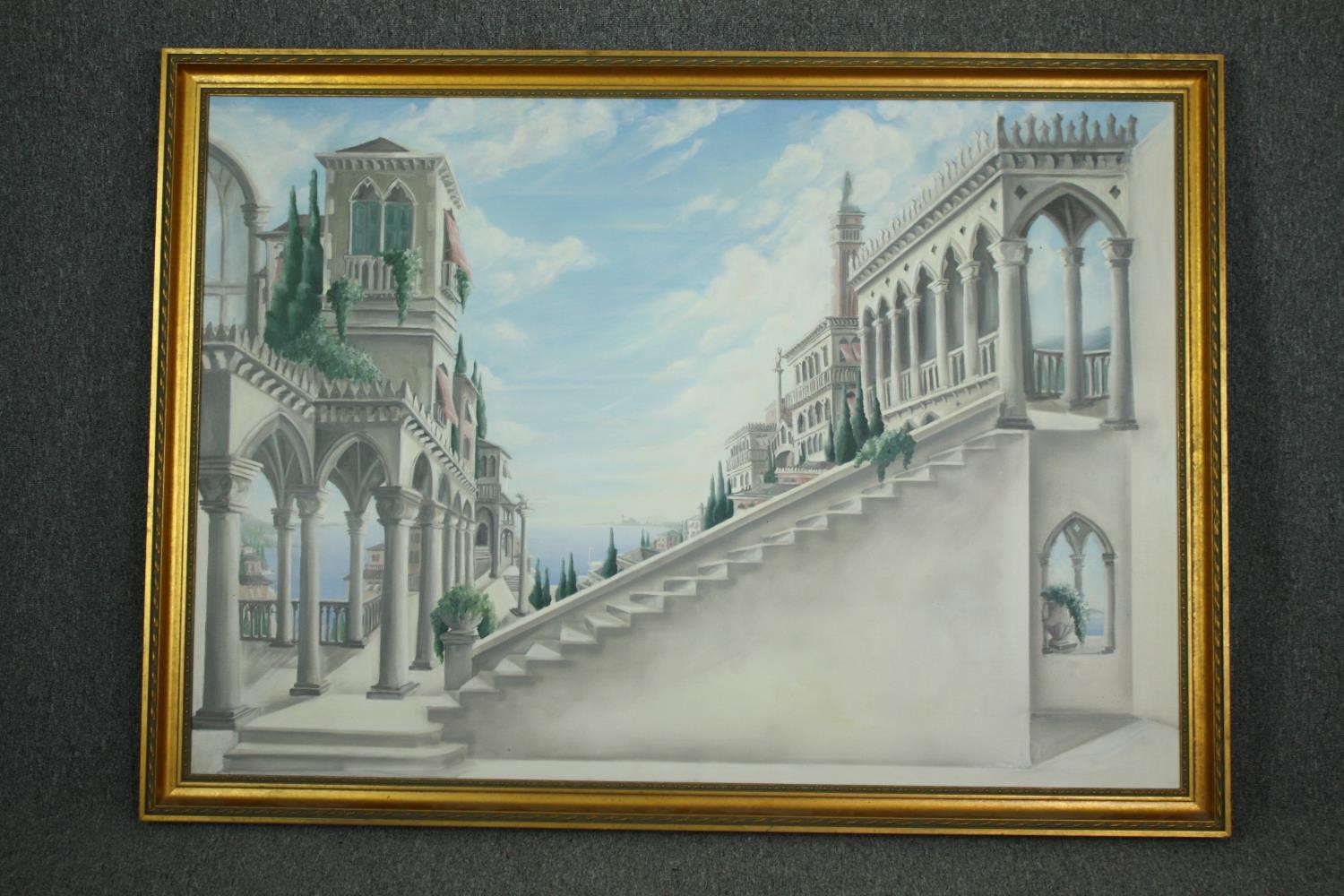 Allan Boulter, Oil on canvas, a Classical Roman townscape, signed and dated Boulter. H.120 W.165cm. - Image 2 of 4