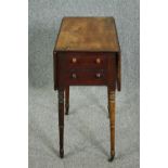 Pembroke work table, late Georgian mahogany. H.71 W.76 (ext) D.50cm.