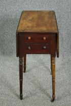 Pembroke work table, late Georgian mahogany. H.71 W.76 (ext) D.50cm.