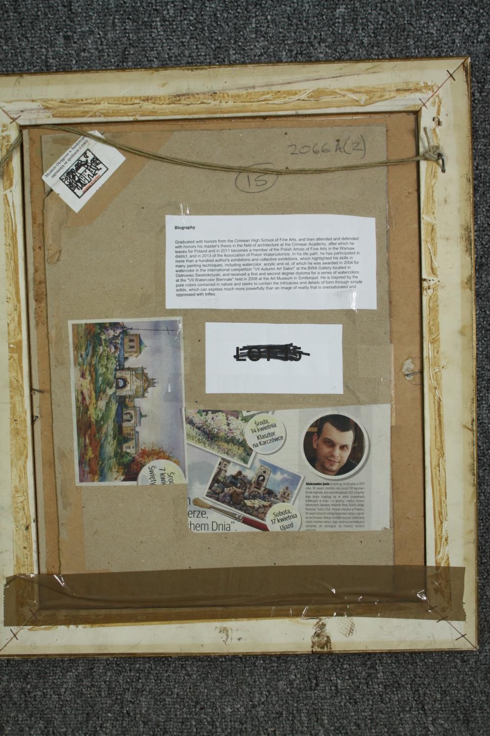 A framed and glazed still life print. Aleksander Jasin, artist's bio to the reverse. H.52 W.43cm. - Image 4 of 6