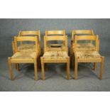 Vico Magistretti, (1920-2006), a set of six Carimate dining chairs in beech, to include two