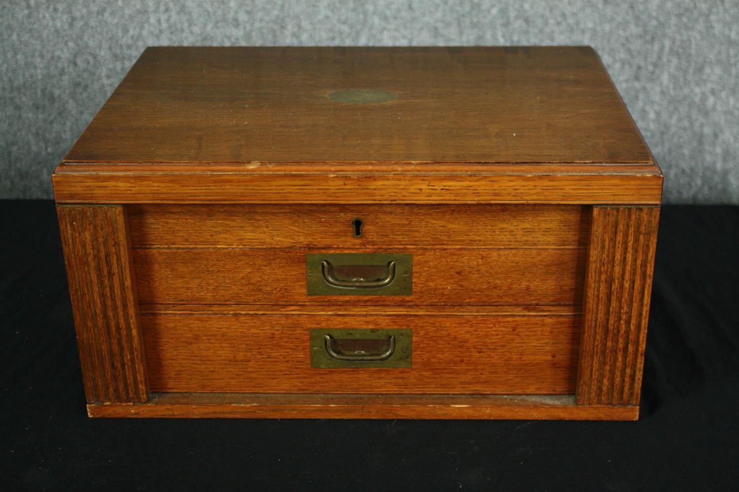 Cutlery canteen, 19th century oak cased, Oliver and Bowers. H.23 W.45 D.31cm. (Case) - Image 2 of 21