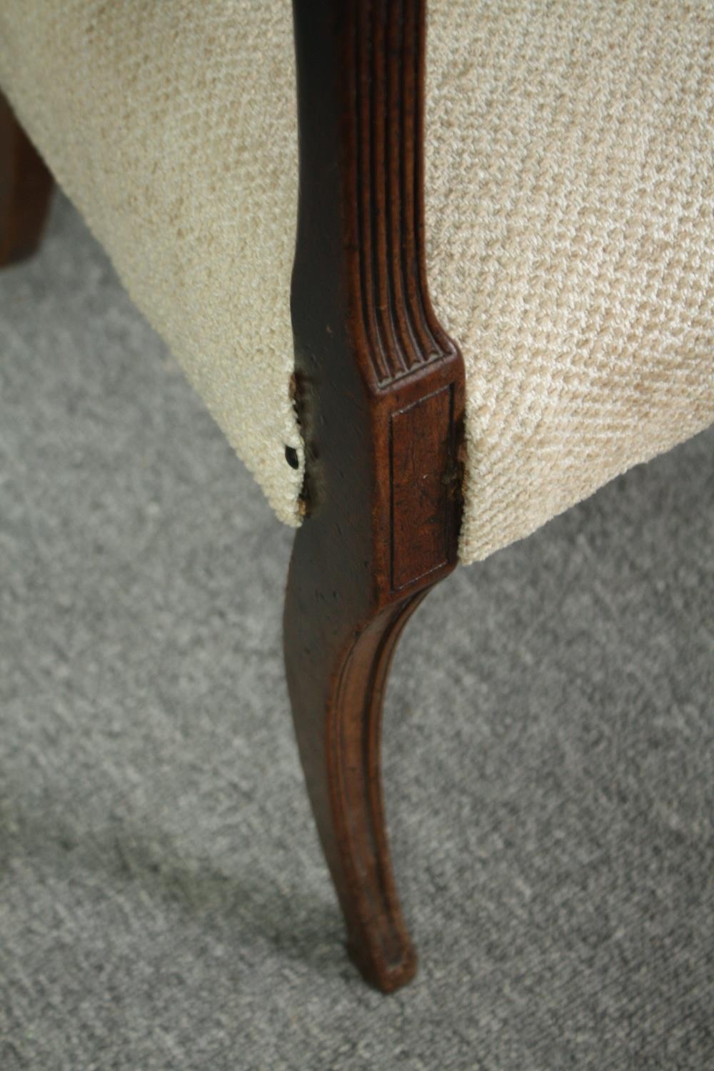 Armchair, Regency mahogany bar back on fluted sabre supports. - Image 4 of 6
