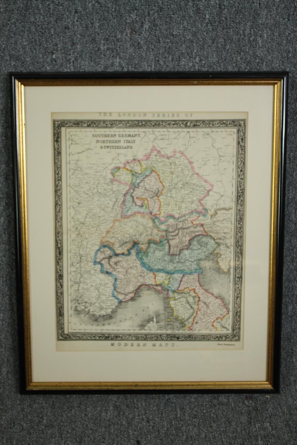 Two Engravings, 19th century hand coloured, one Palestine and the other Germany, framed and - Image 5 of 8