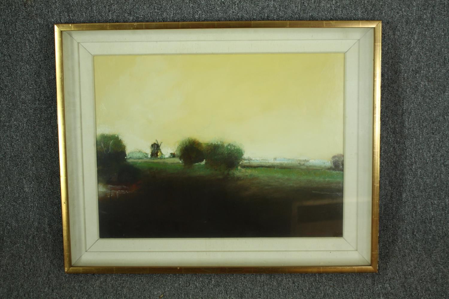 Anthony Krikhaar, (B.1940), oil on board, windmill in a landscape, signed with inscription verso. - Image 2 of 6