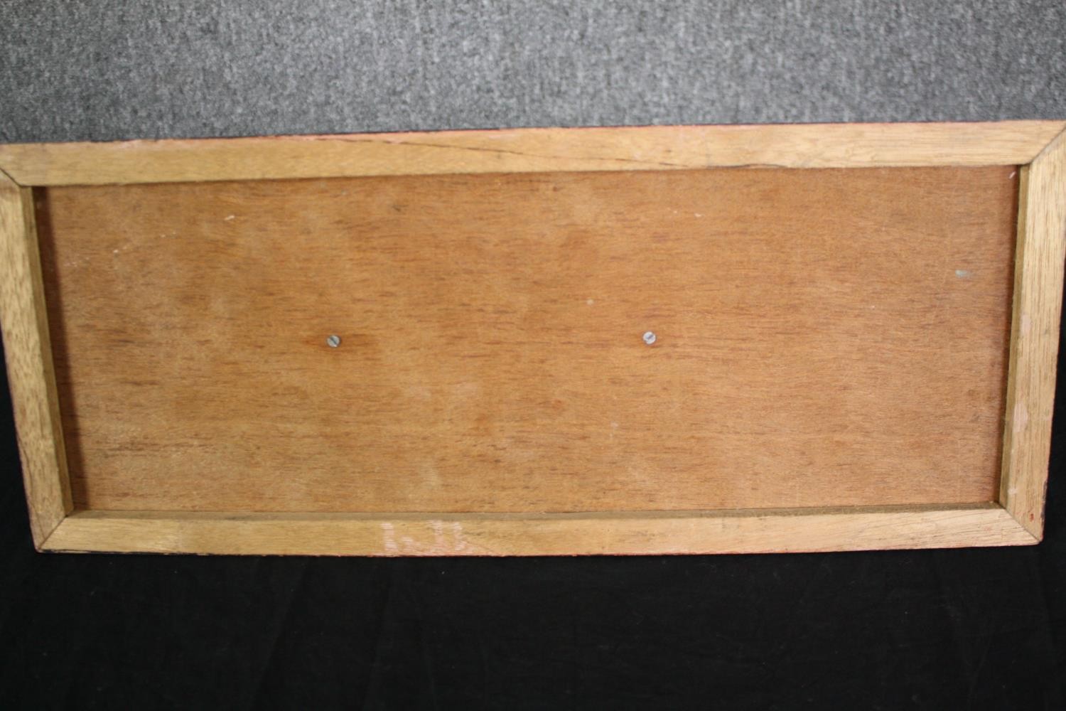 A scratch built model of a boat hull on a wall mounting panel. H.20 W.49cm. - Image 7 of 7