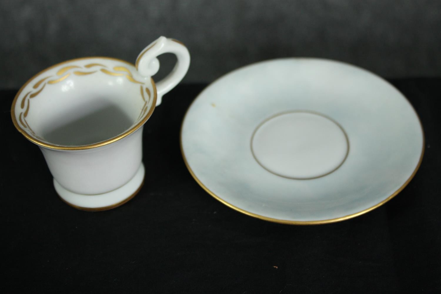 A four person gilded design Martinroda coffee set (one cup missing) along with a black and yellow - Image 6 of 7