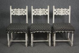 Dining chairs, early 20th century painted. H.85cm. (Each).