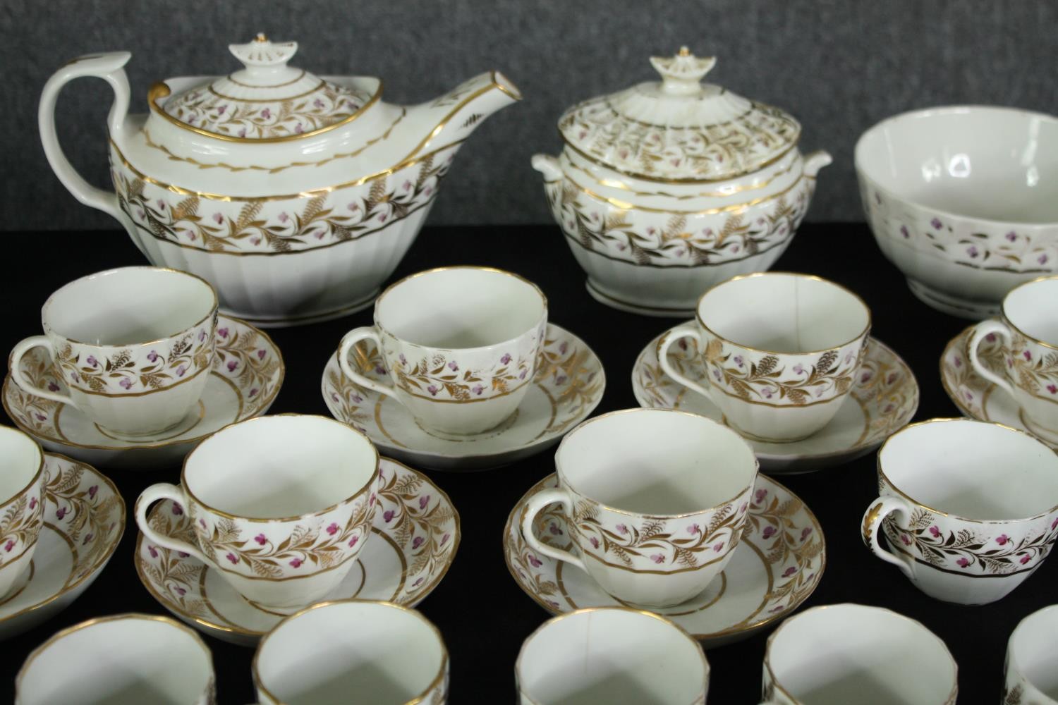 An 18th century Coalport John Rose period. Pattern mark 866 hand-painted part floral coffee and - Image 3 of 14