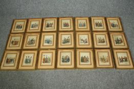 A set of twenty one prints, C.1900, costumes of the Ottoman empire, framed and glazed. H.26 W.
