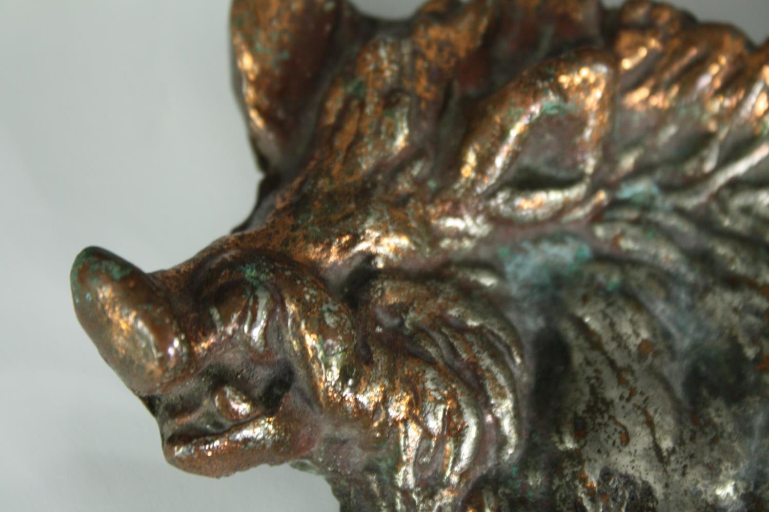 A bronze figure of a wild boar. L.16 W.10cm. - Image 3 of 3