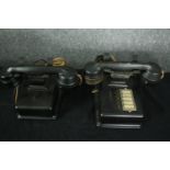 Two vintage Bakelite telephones. H.13 W.23 D.17cm. (Largest).