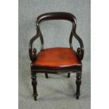 Armchair, William IV mahogany. H.86cm.