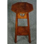 Jardiniere stand, Arts and Crafts oak. H.69cm.