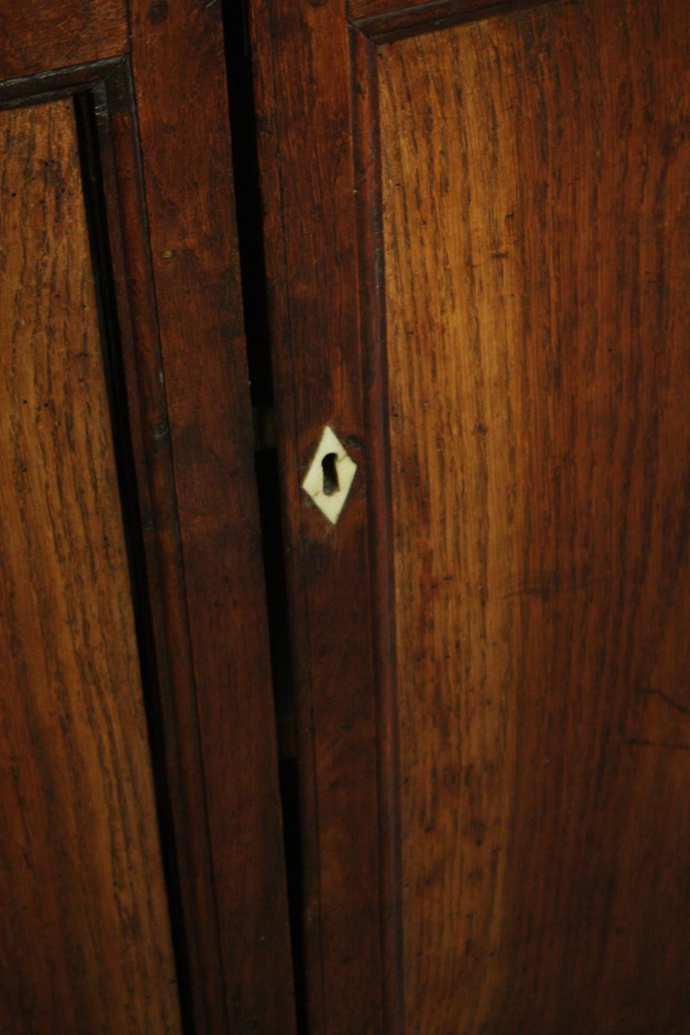 Corner cabinet, 19th century elm, floor standing in two sections. H.188 W.97 D.51cm. - Image 6 of 6