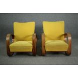 Miroslav Navratil for Up Zavody, a pair of bent plywood lounge armchairs. H.77 W.72 D.80cm. (Each)