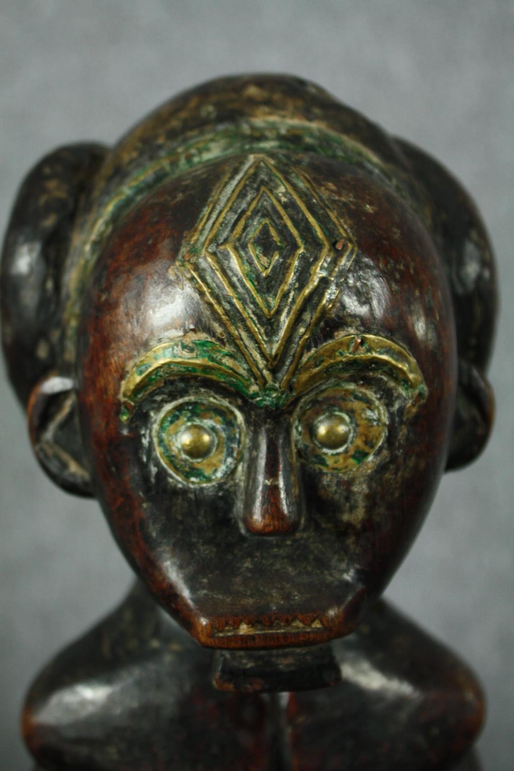 An African carved hardwood ancestor figure, possibly 19th century along with a similar example. H. - Image 11 of 11