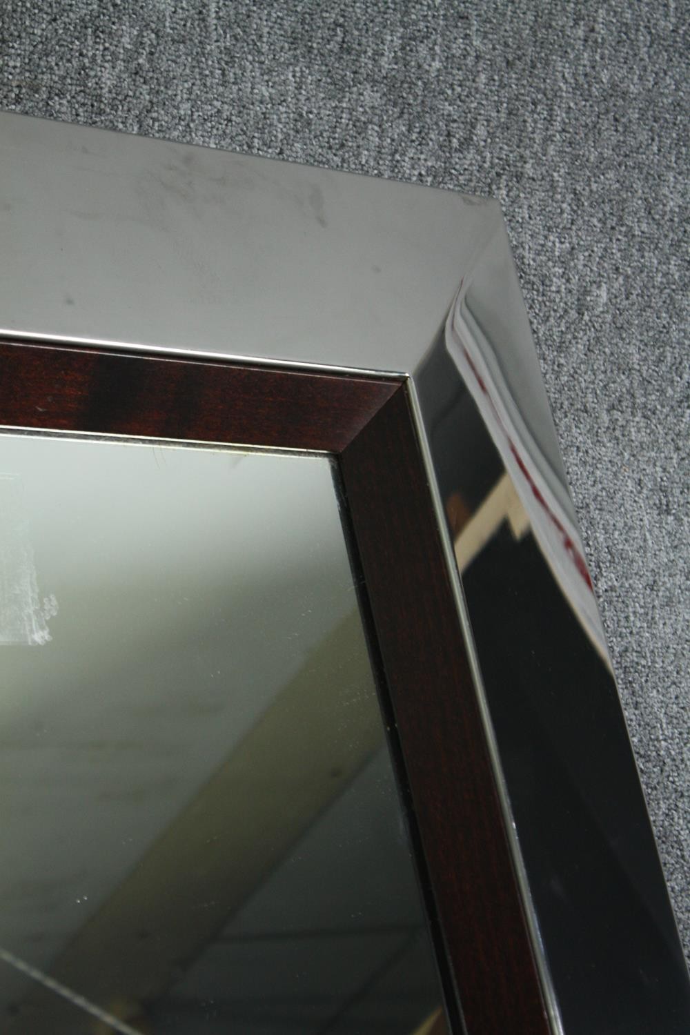 Pier mirror, full height contemporary in a chrome frame. H.200 W.100cm. - Image 4 of 5