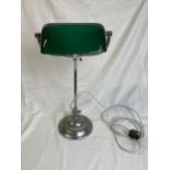 Banker's desk lamp, vintage with adjustable stem. H.54cm.