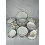 An extensive dinner service, Royal Doulton Platinum Concord. Qnty 61 pieces.