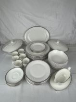 An extensive dinner service, Royal Doulton Platinum Concord. Qnty 61 pieces.