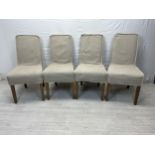 Dining chairs, a set of four contemporary high back with removable covers. H.96cm.