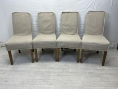 Dining chairs, a set of four contemporary high back with removable covers. H.96cm.