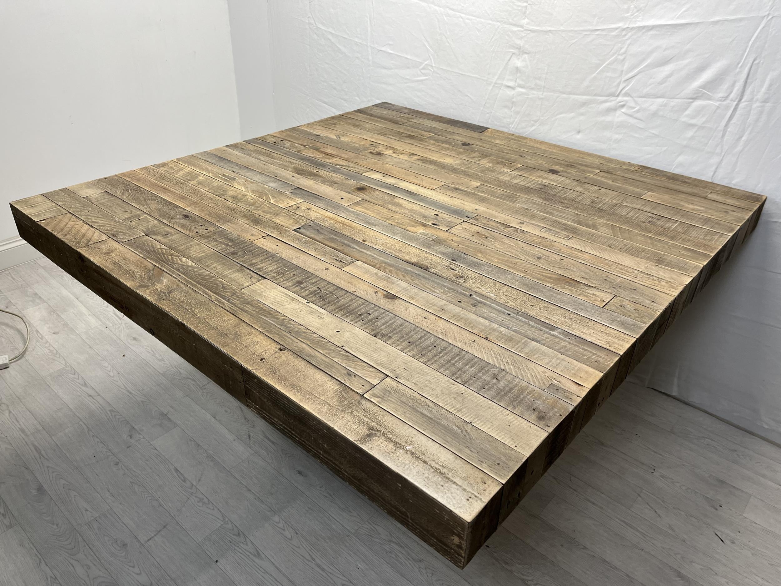 Dining table, contemporary from reclaimed timber. Comes in two parts. H.76 W.148 D.148cm. - Image 3 of 5