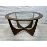 Coffee table, mid century teak Astro table by V B Wilkins for G-Plan. Dia.84cm.