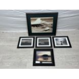 A set of five contemporary framed and glazed photographs. H.42 W.55cm. Largest.