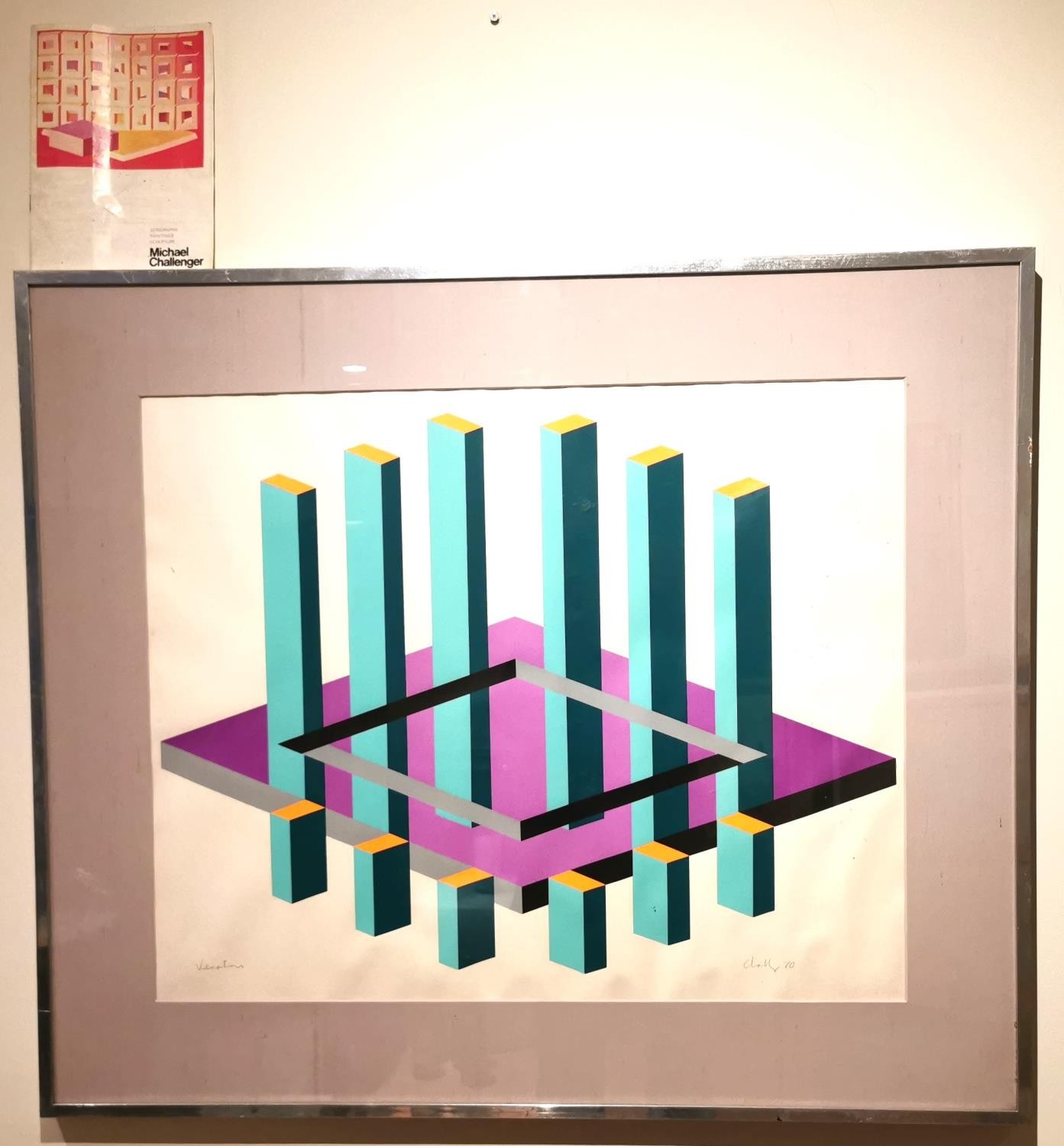 Michael Challenger, British (1939-), 'Vexations', screen-print of an optical illusion. Signed and - Image 2 of 11