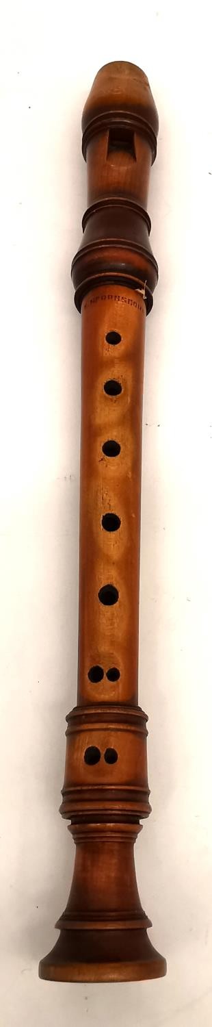 A cased collection of five recorders, a 1970s Schotts 'Concert' three-piece tenor, a fruitwood - Image 29 of 37