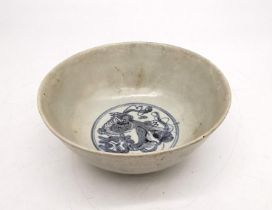 A 16th century Chinese Binh Thuan shipwreck Swatow ware Buddhistic lion footed bowl. (Large fine