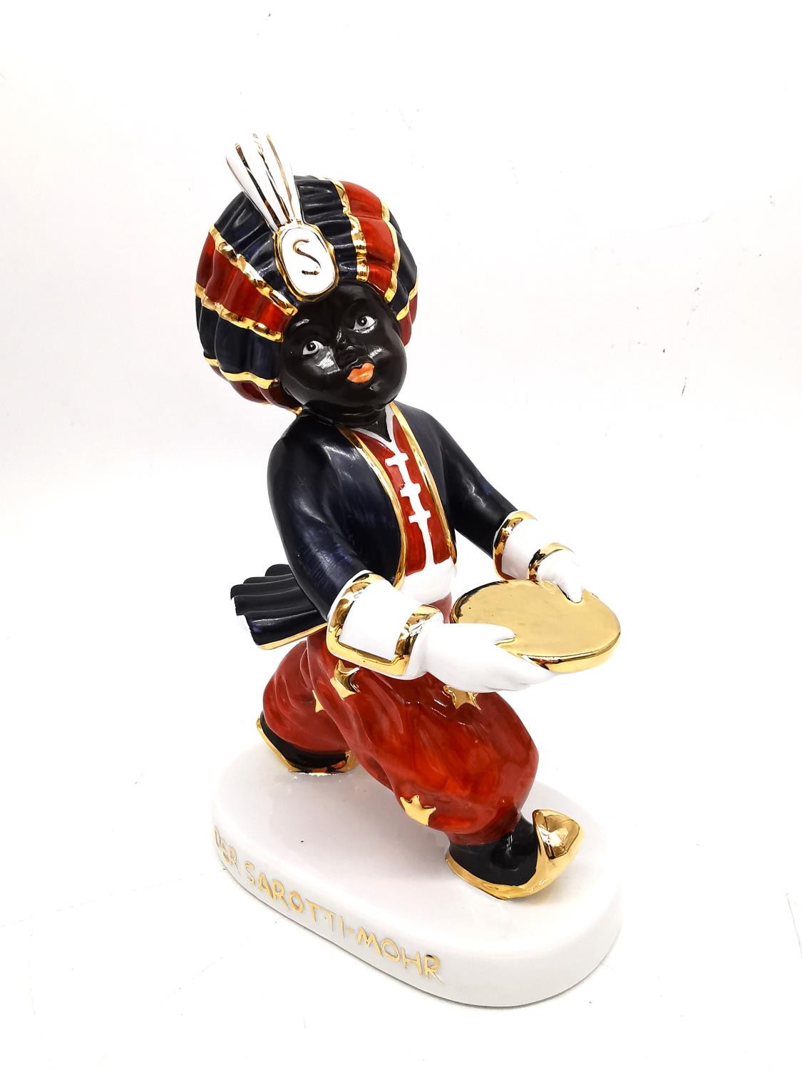 "The Sarotti - Moor" (original title), porcelain advertising figure, Neuendorf manufactory, under - Image 3 of 12