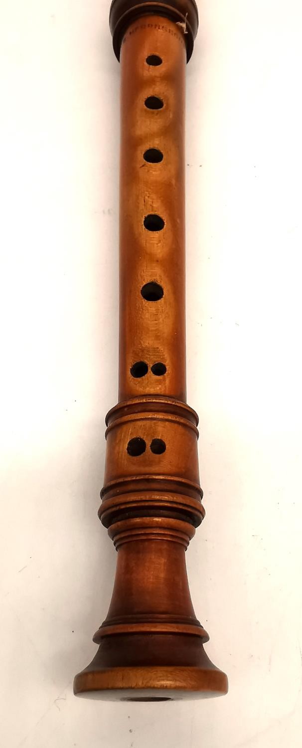 A cased collection of five recorders, a 1970s Schotts 'Concert' three-piece tenor, a fruitwood - Image 30 of 37