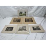 A collection of unframed engravings, a pair of Venice and others. H.38 W.43cm largest.